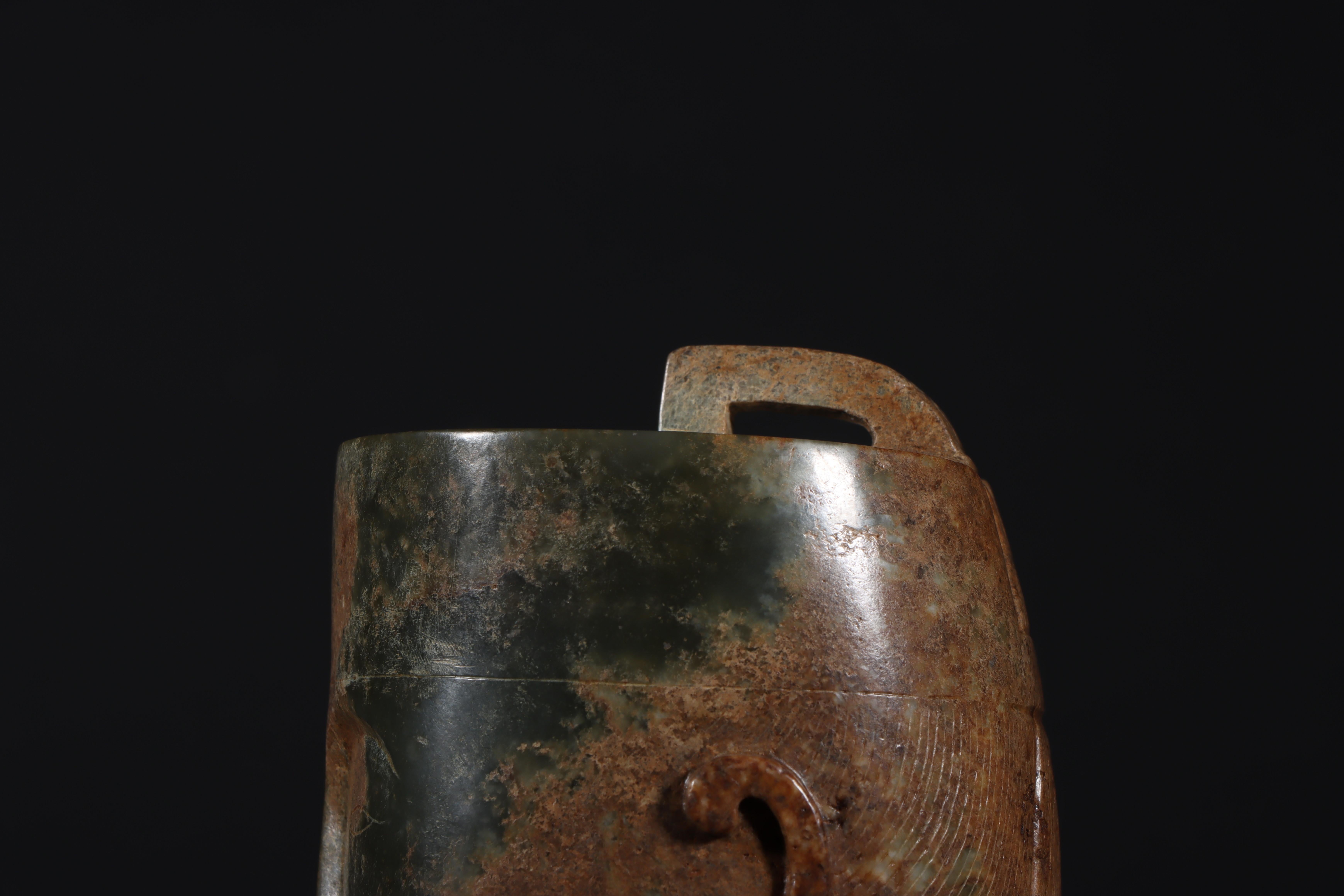 Antike chinesische kulturelle Buddha-Kopf-Skulptur aus Jade 4