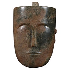 Antike chinesische kulturelle Buddha-Kopf-Skulptur aus Jade