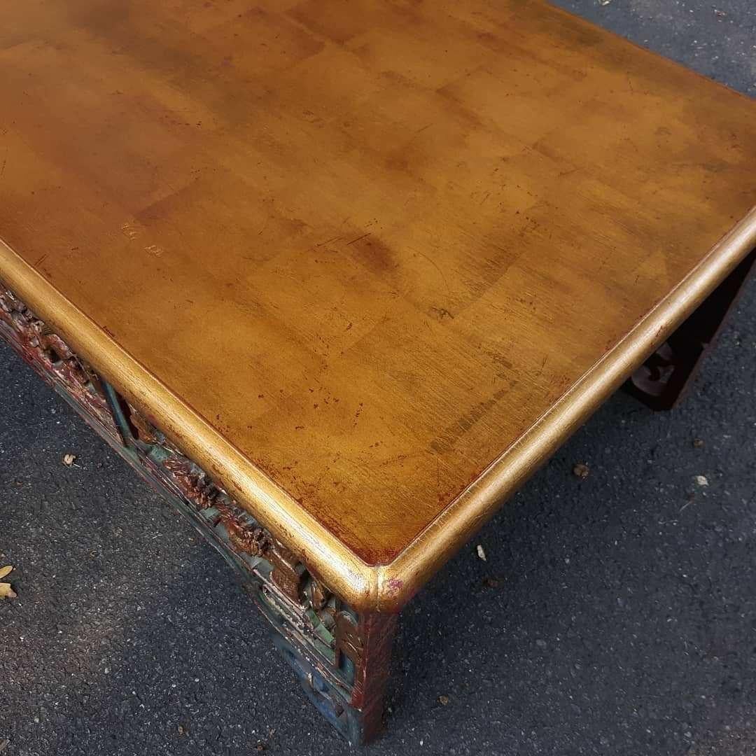 Gilt Antique Chinese Custom Gold Leaf Coffee Table