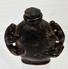 ANTIQUE CHINESE DARK STONE SNUFF BOTTLE 19th Century