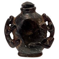 ANTIQUE CHINESE DARK STONE SNUFF BOTTLE 19th Century