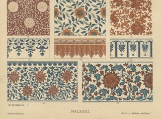 Antique Chinese Decorative Art Prints with Floral and Textile Motifs, 1887, view 4