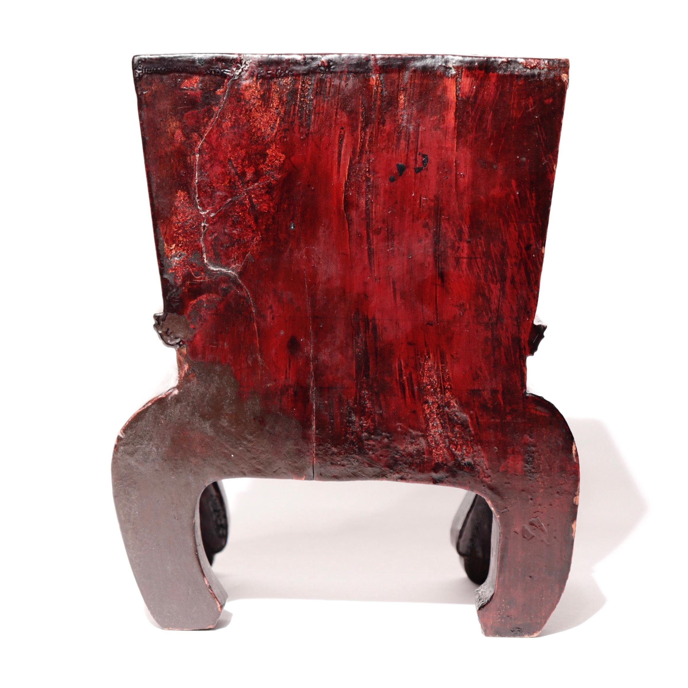 Qing Ancienne jardinière décorative chinoise en bois laqué en vente