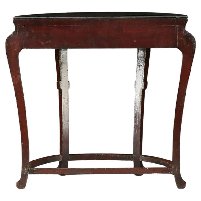 Antique Chinese Demilune Lacquered Table Late Qing Dynasty For Sale 12