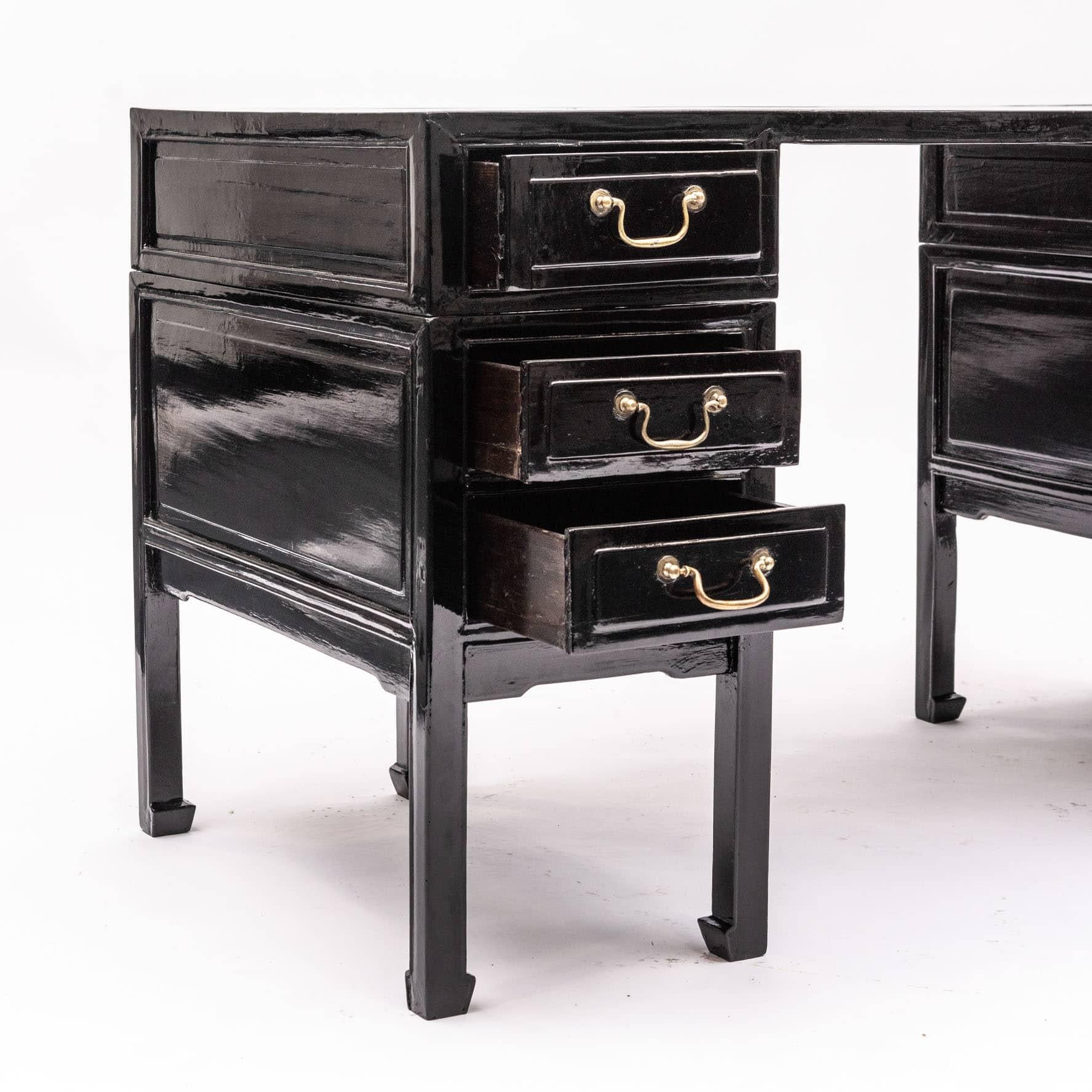 Lacquered Antique Chinese Doctors Desk, Approx. 1880