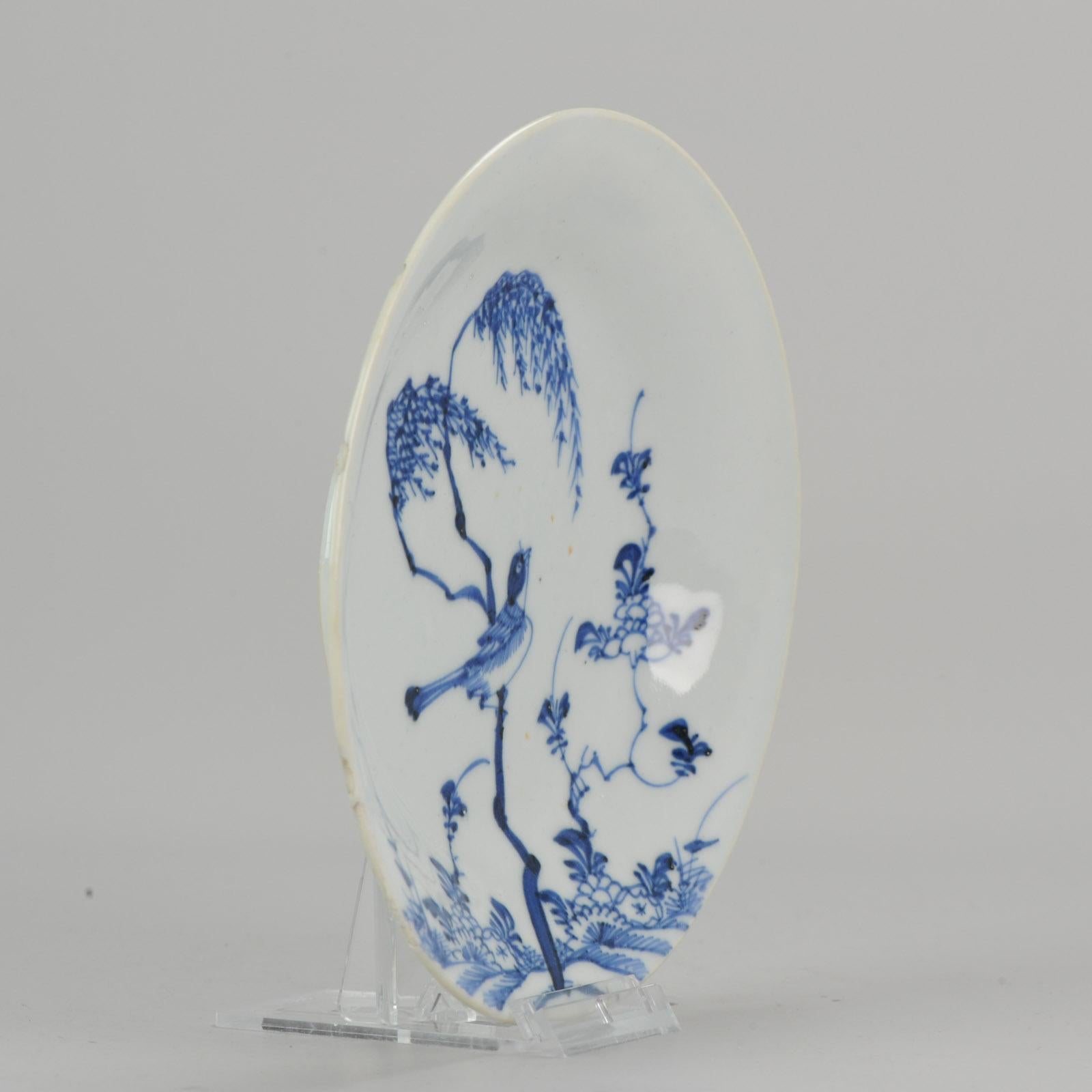 18th Century and Earlier Antique Chinese Domestic Market circa 1600 Porcelain China Plate Magpie Birds