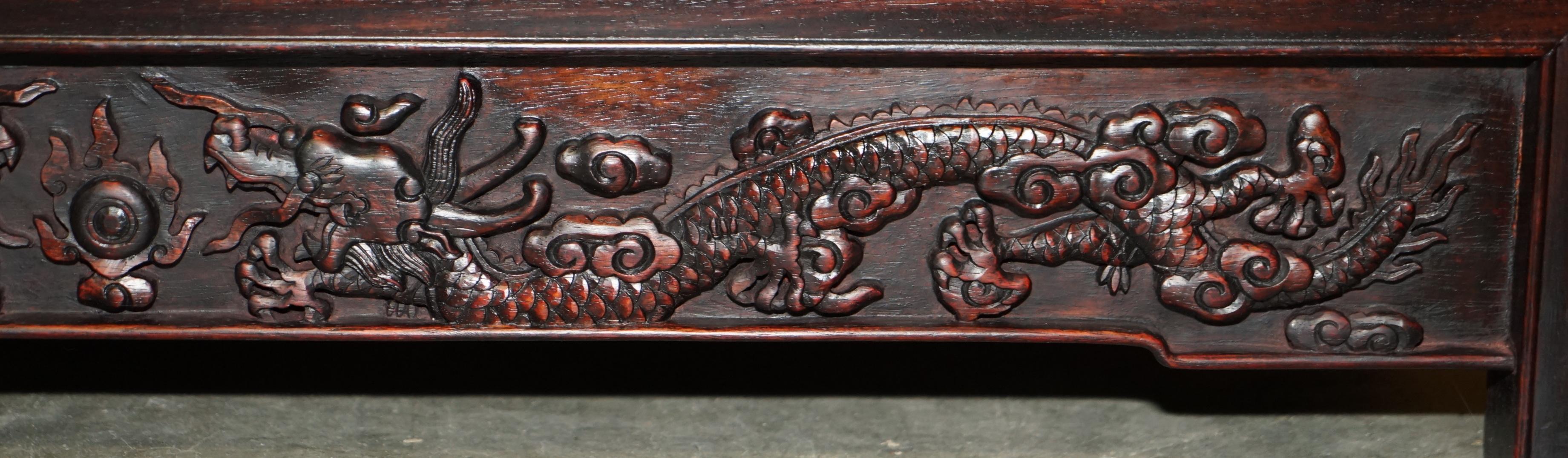 ANTIQUE 1880 CHiNESE DRAGON CARVED HONGMU SIJIANGUI COMPOUND CABINET CUPBOARD 12