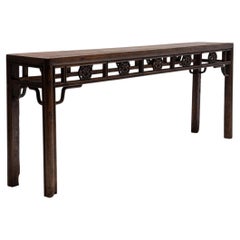 Antike chinesische Drachenblumen-Altar-Konsole, 19. Jahrhundert