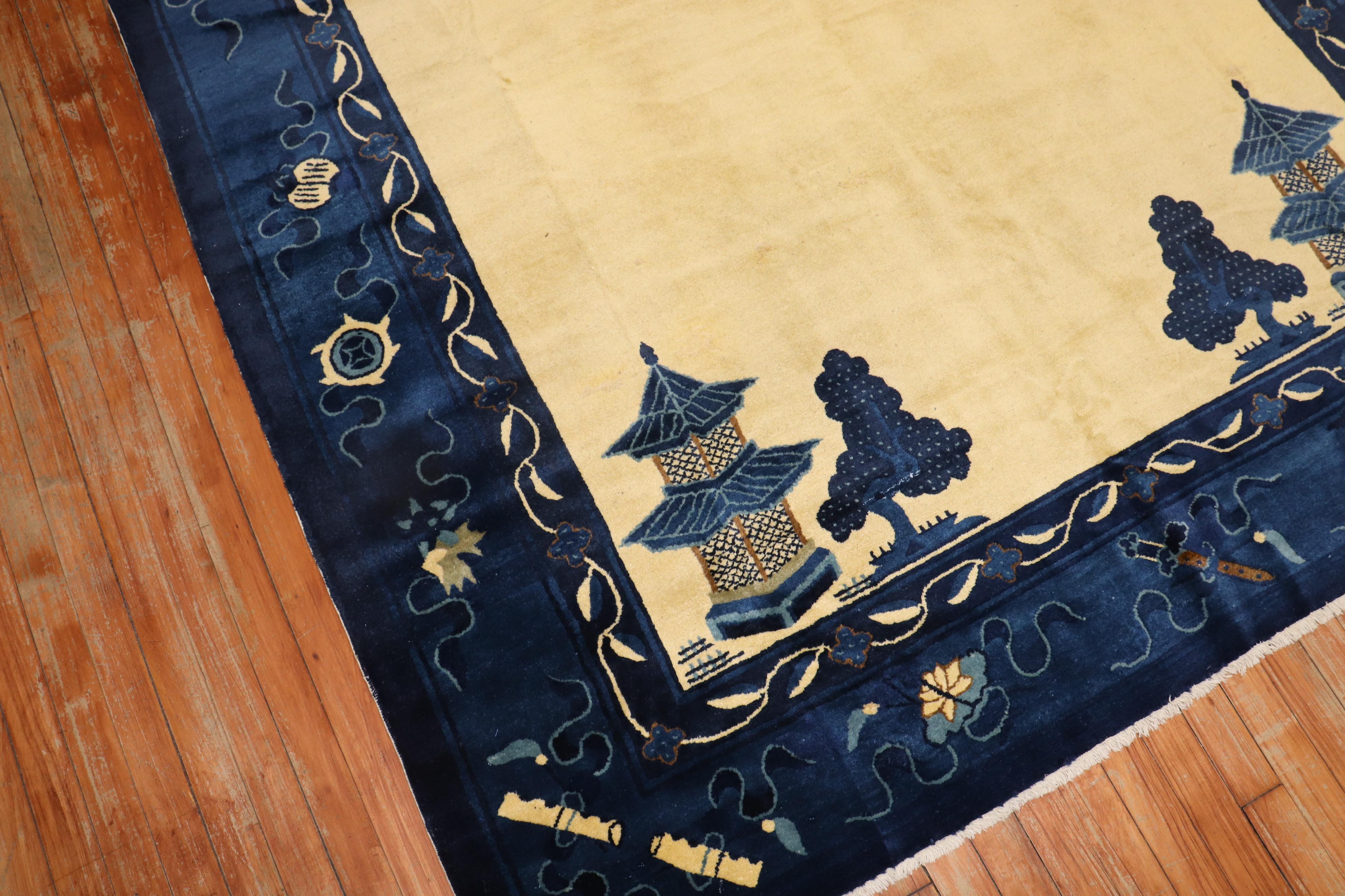 Wool Antique Chinese Dragon Rug For Sale