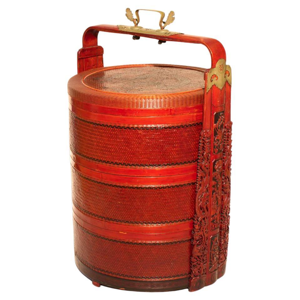 Antique Chinese Dragon Wedding Basket