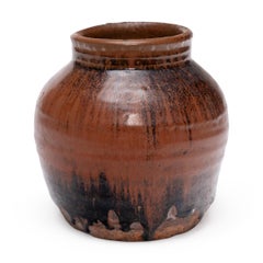 Antique Chinese Drip Glazed Kitchen Jar, Early 20th Century