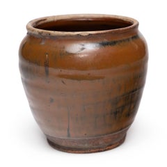 Antique Chinese Drip Glazed Kitchen Pot, Early 20th Century