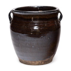 Antique Chinese Drip Glazed Kitchen Pot, Early 20th Century