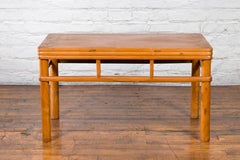 Antique Chinese Early 20th Century Coffee Table with Pillar Strut Motifs