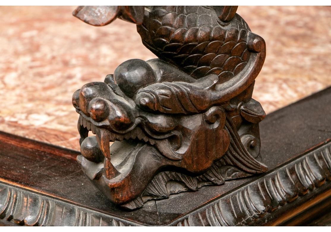 Antique Chinese Elaborately Carved Scholar’s Bench For Sale 3