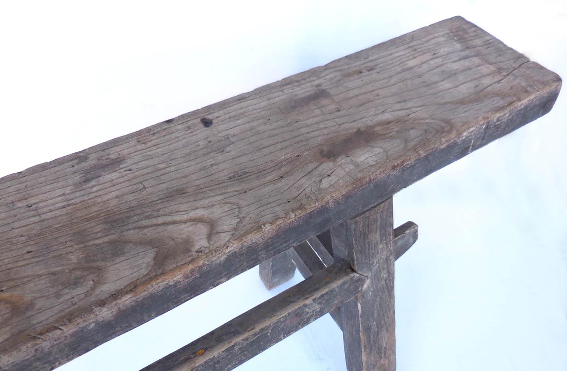 Antique Chinese Elm Bench 7