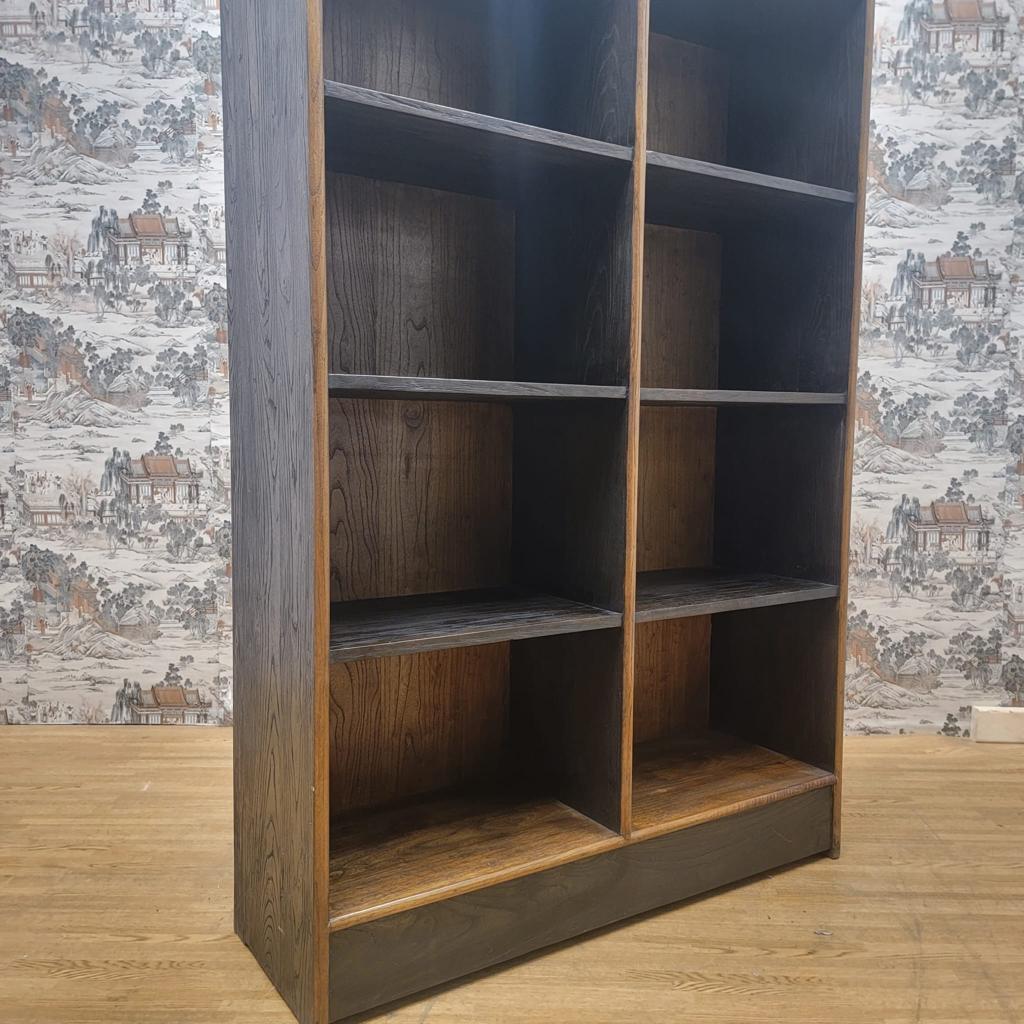 Vintage Chinese Elm Display Cabinet / Bookcase, Pair In Good Condition For Sale In Chicago, IL