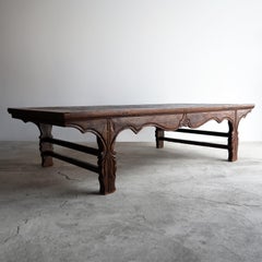 Antique Chinese Elm Low Table / Day Bed, Large Coffee Table, 19th Century