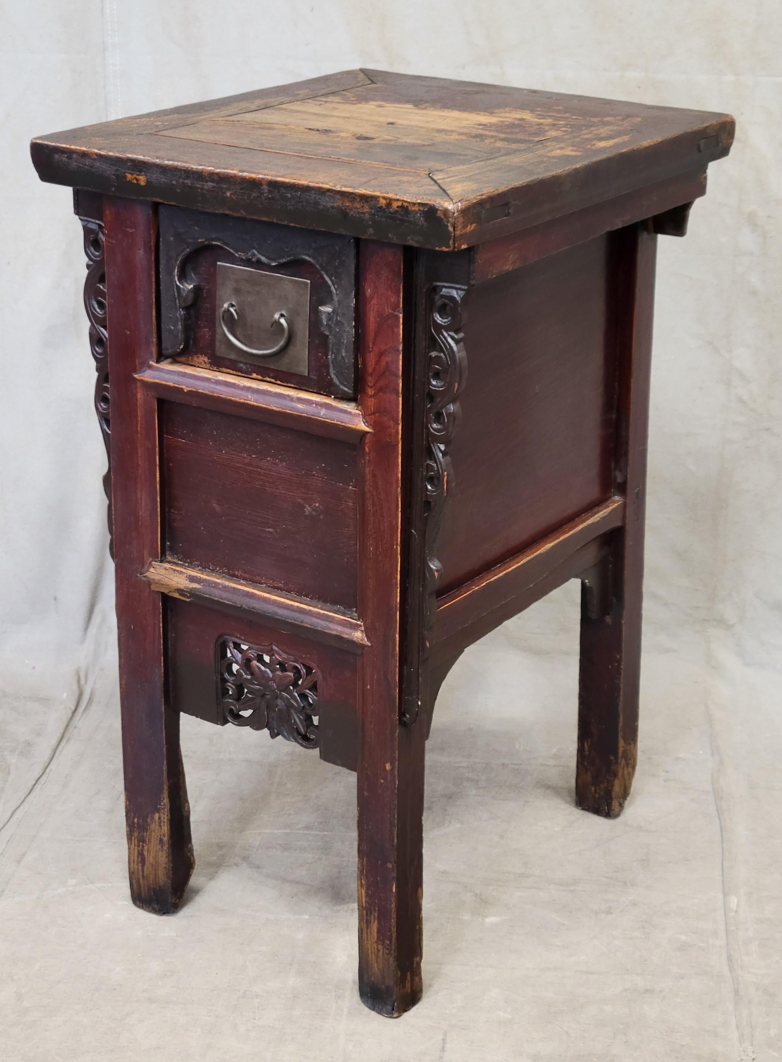 Antique Chinese Elm Side Tables / Altar Tables - a Near Pair In Good Condition In Centennial, CO