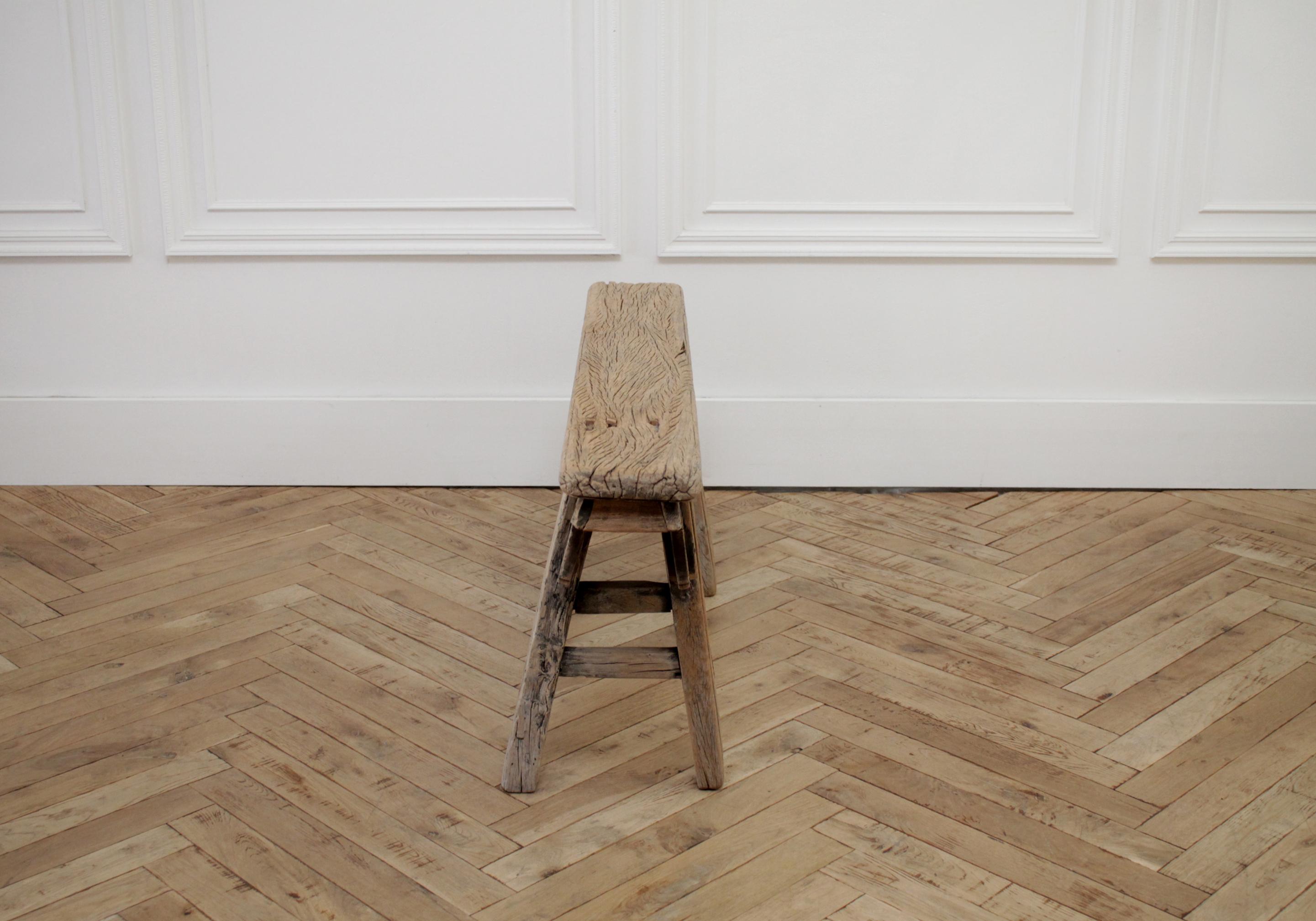 Chinese Antique Asian Elm Wood Bench