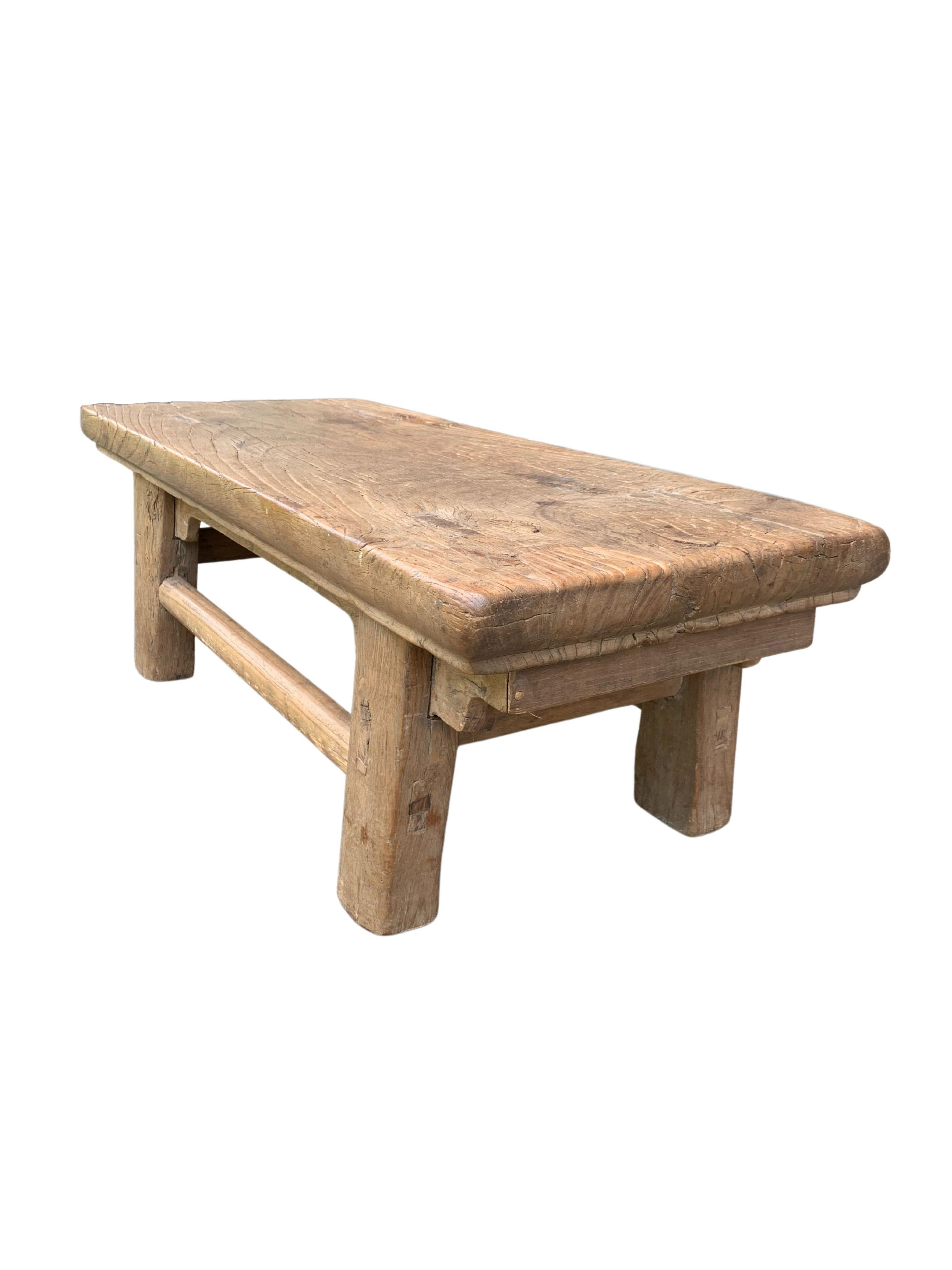 Other Antique Chinese Elm Wood Low Stool, Early 20th Century