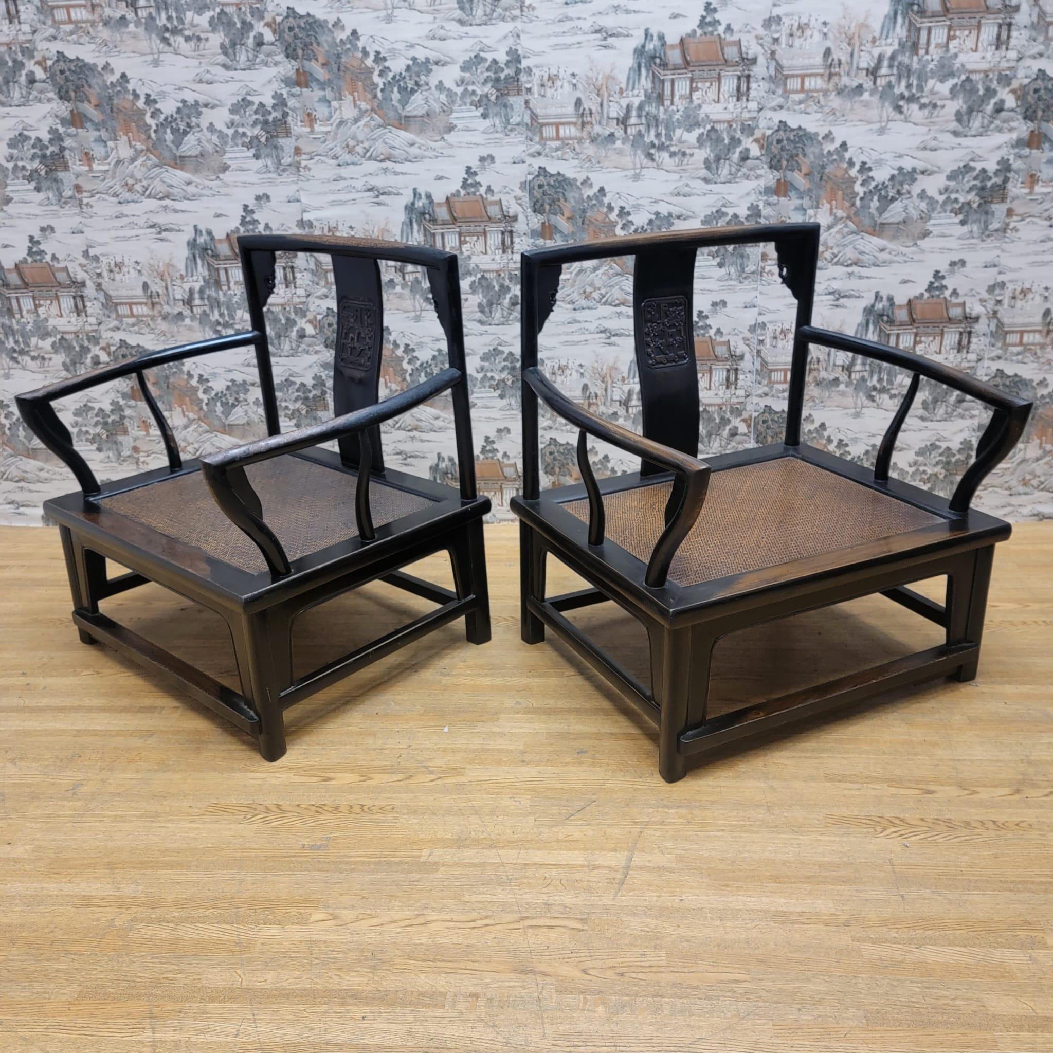 Antique Chinese Elmwood Child Chair - Pair For Sale 4