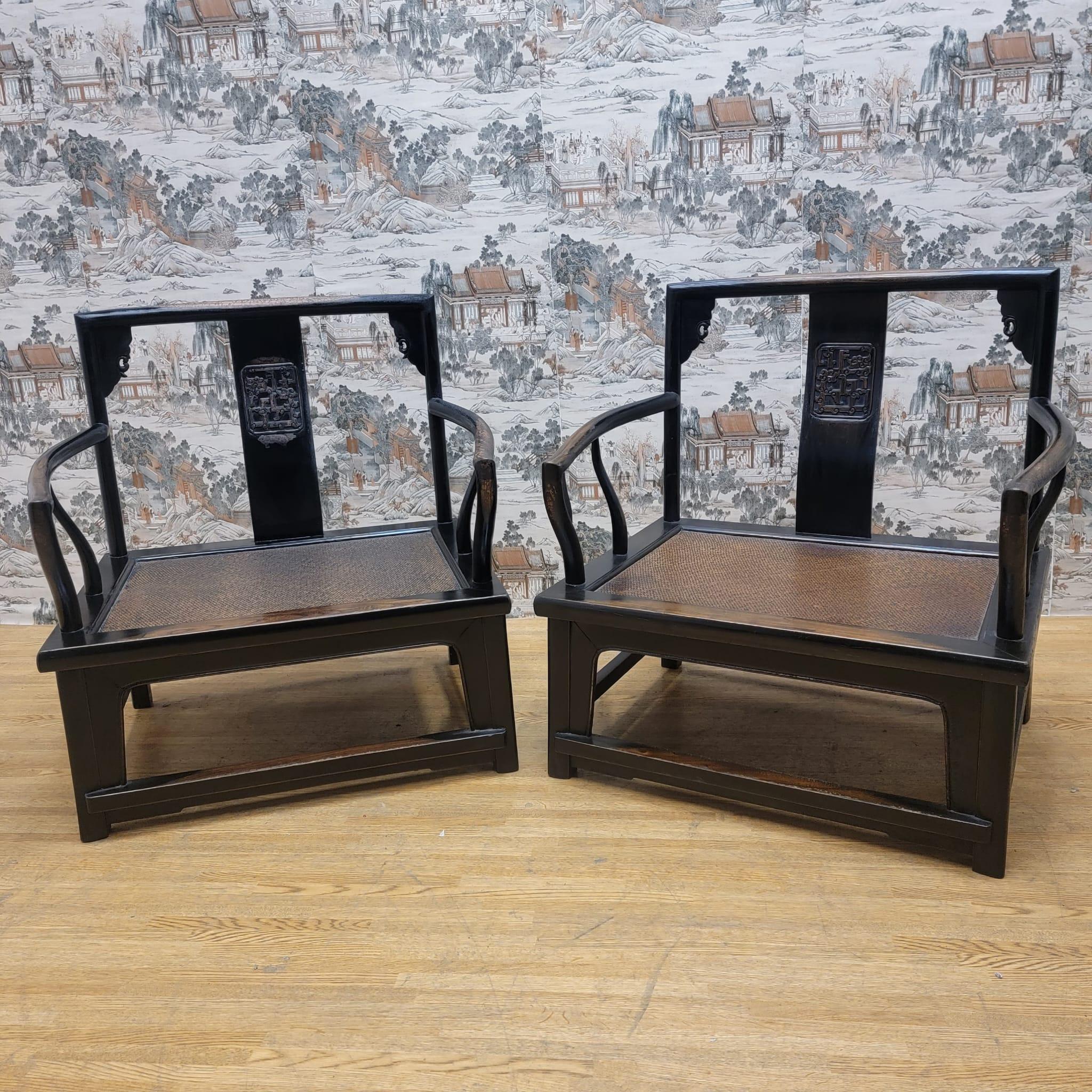 Antique Chinese Elmwood Child Chair - Pair For Sale 5