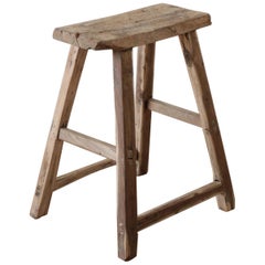 Antique Elm Wood Stool