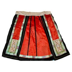 Antique Chinese Embroidered Silk Skirt