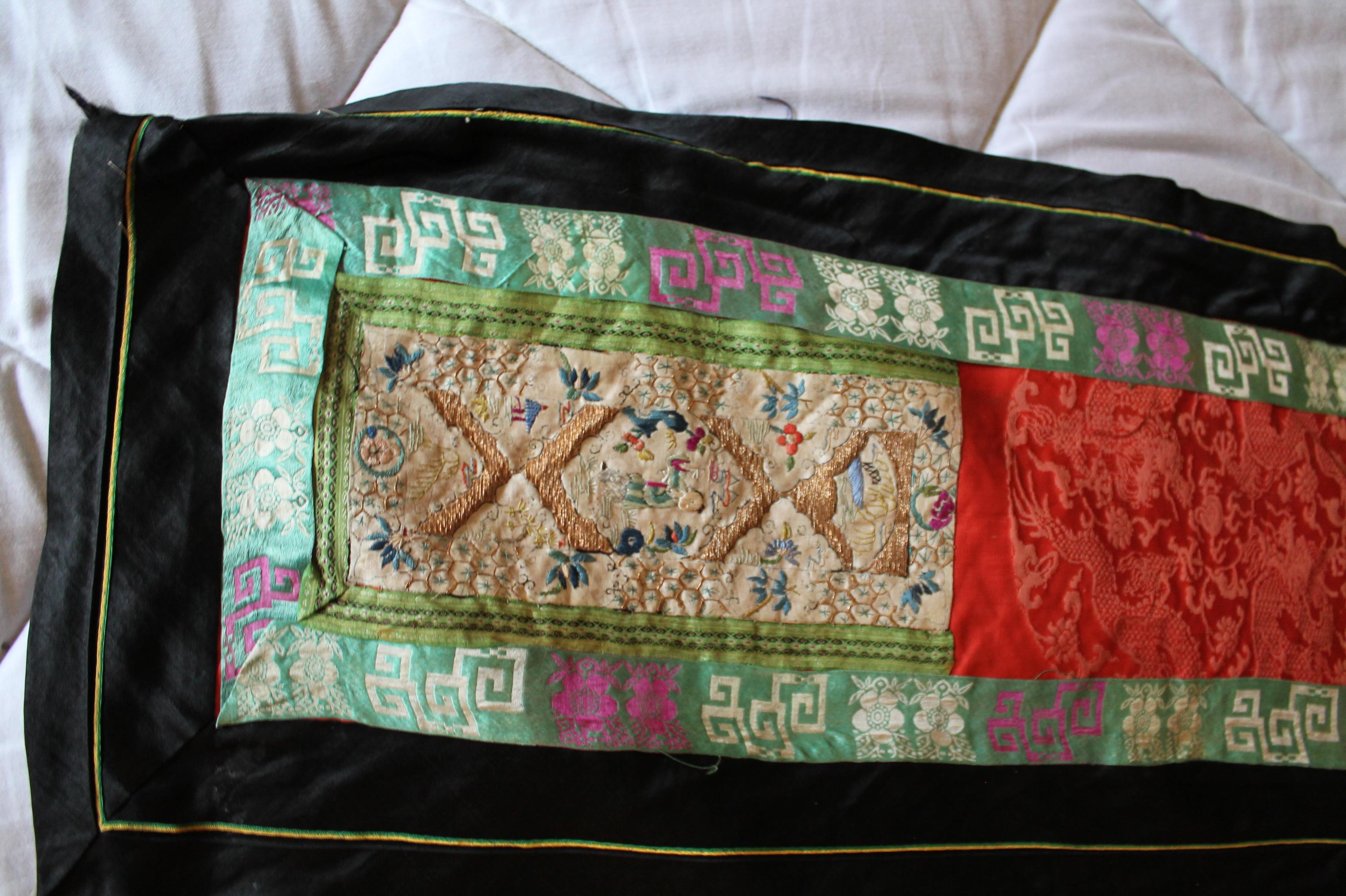 Antique Chinese Embroidered Silk Wedding Skirt For Sale 5