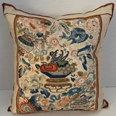Antique Chinese Embroidered Textile Custom Pillow