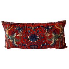 Antique Chinese Embroidered Textile Custom Pillow