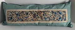 Oreiller en soie brodé en textile chinois ancien et personnalisé