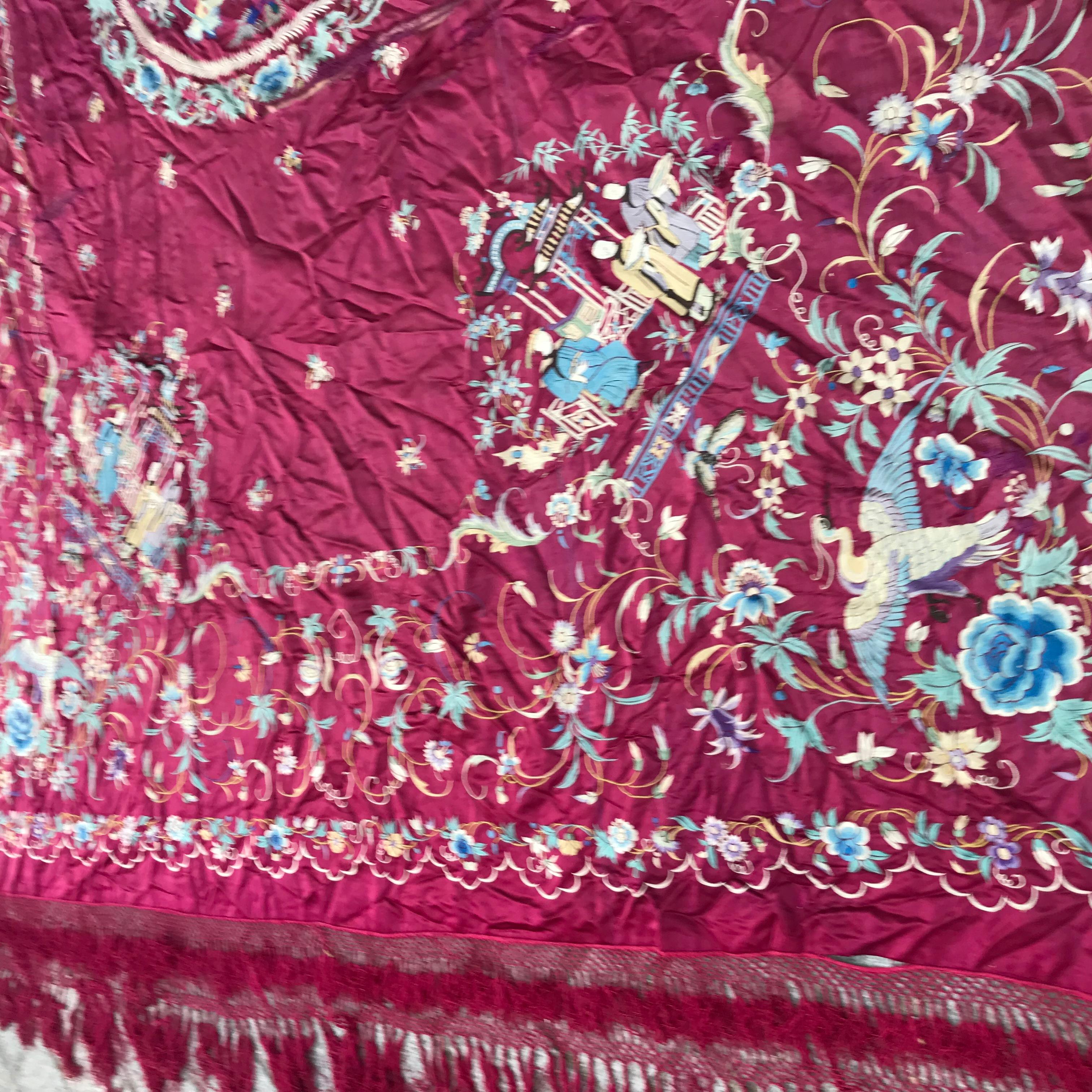 Antique Chinese Embroidery Tapestry For Sale 3