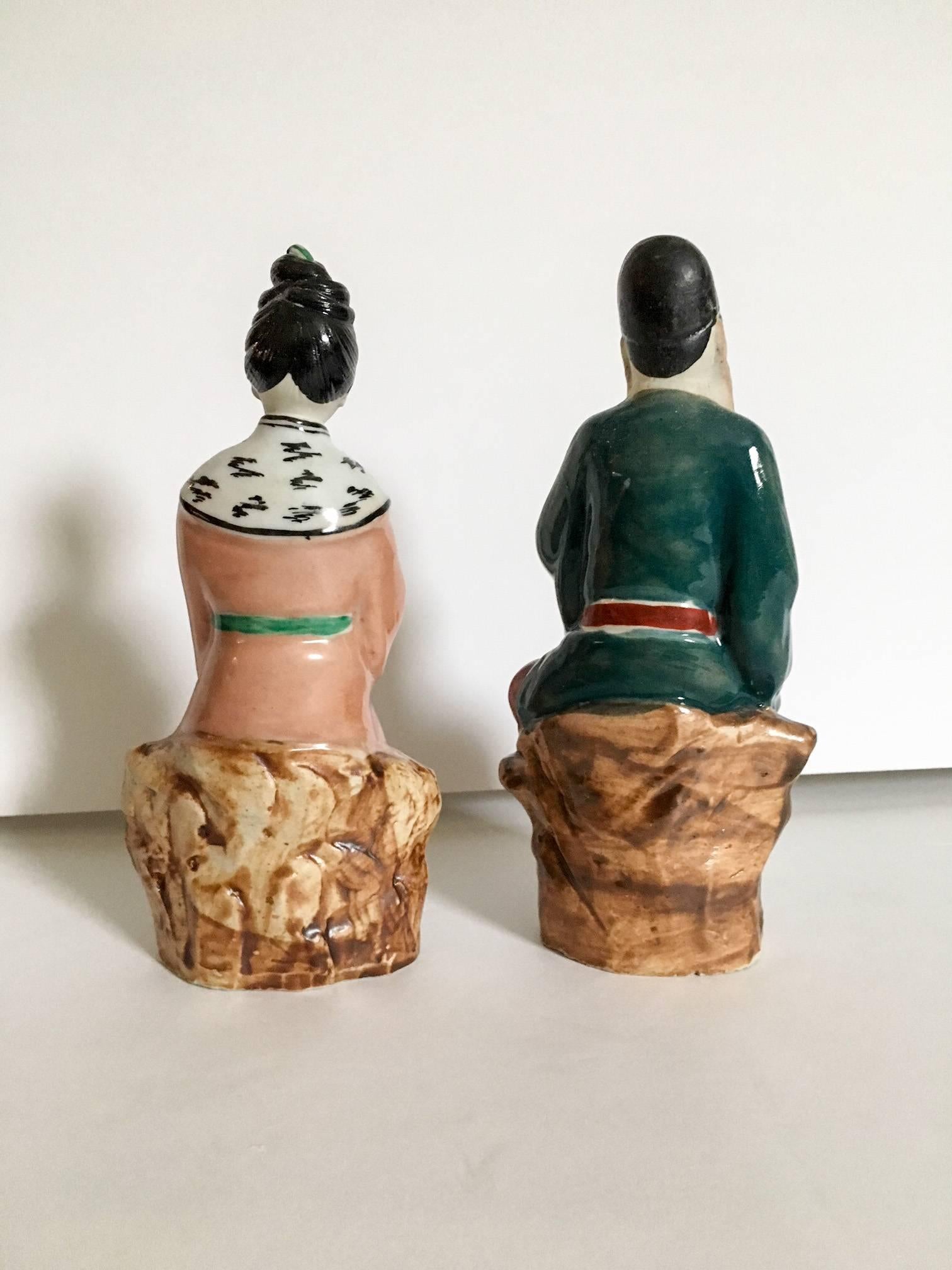 antique chinese mud figures