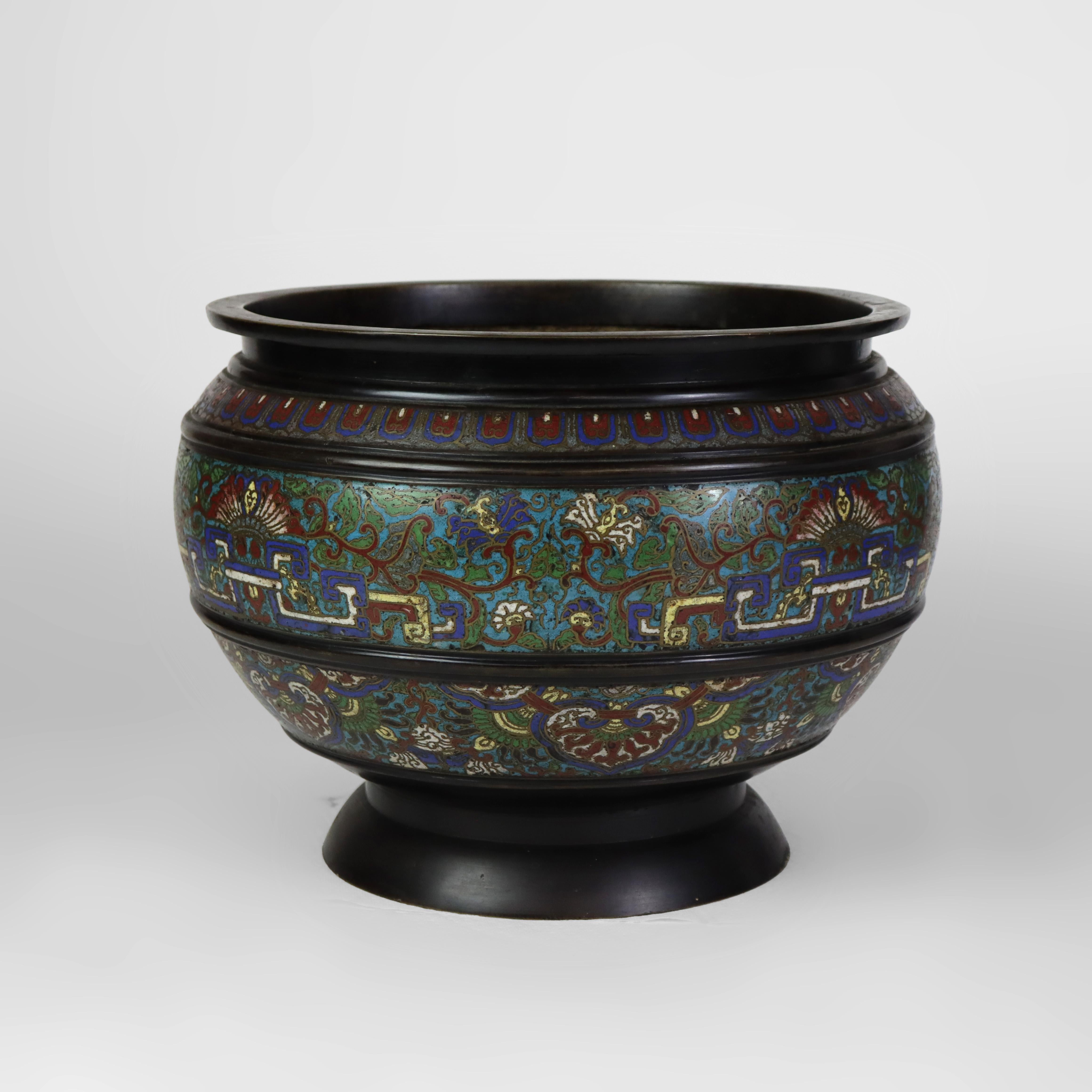 Antico vaso da terra cinese smaltato con coperchio rimovibile c1930 in vendita 1