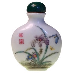 Antique Chinese Enameled Porcelain Snuff Bottle