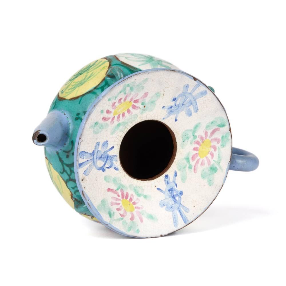 Antique Chinese Enameled Yixing Teapot, 19th Century In Good Condition For Sale In Bishop's Stortford, Hertfordshire