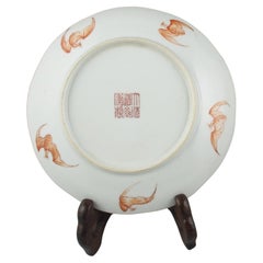 Antique Chinese Porcelain Famille Rose Fencai Saucer Dish 5 Flowers Daoguang 19c