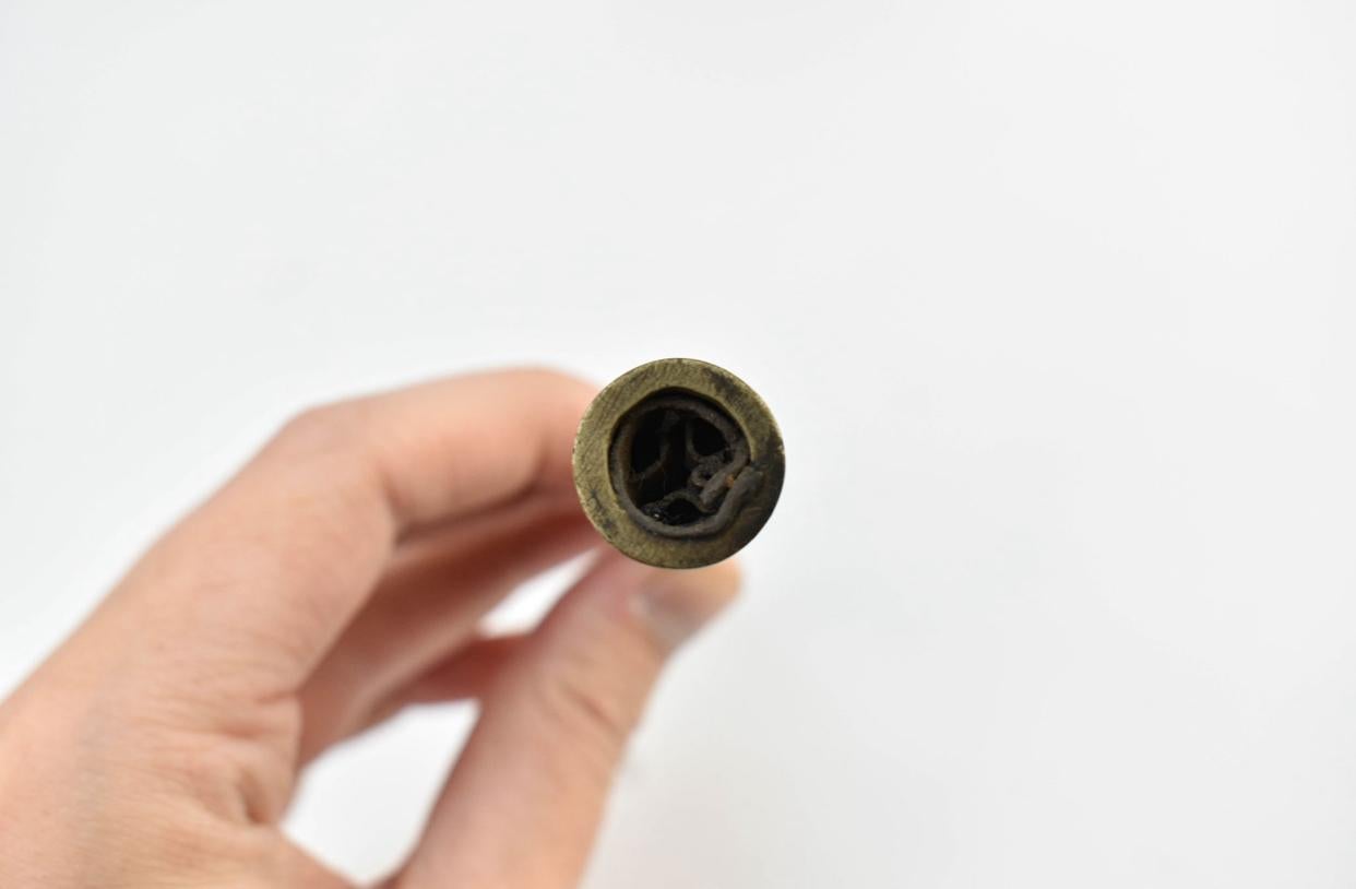 19th Century Antique Chinese Engraved Paktong Opium Water Pipe For Sale
