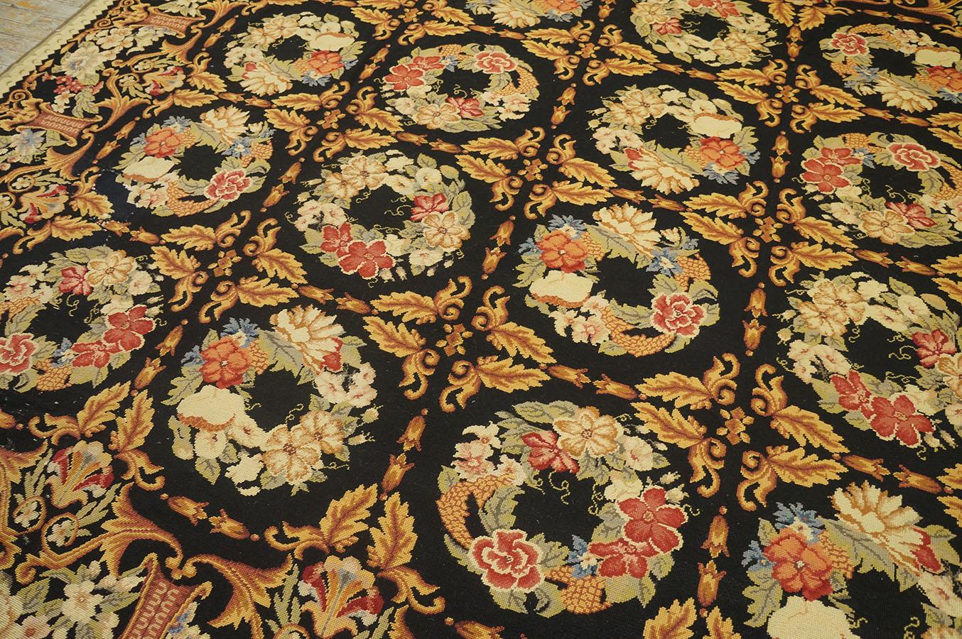 Antique Chinese European Style Needlepoint 8' 8'' x 12' 2''  For Sale 4