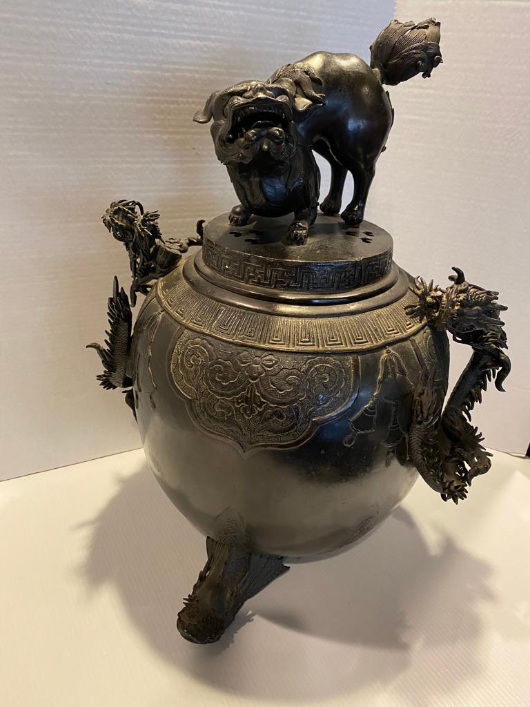 Late 19th Century Antique Chinese Ex Large Bronze Incense Burner