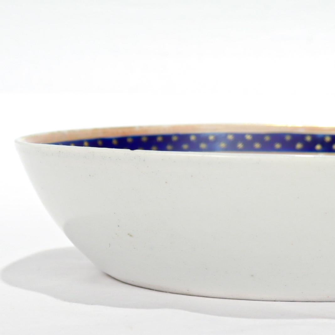Antike chinesische Export-Wappenvase aus Porzellan mit Tauben in einer Vogel Bath im Angebot 6