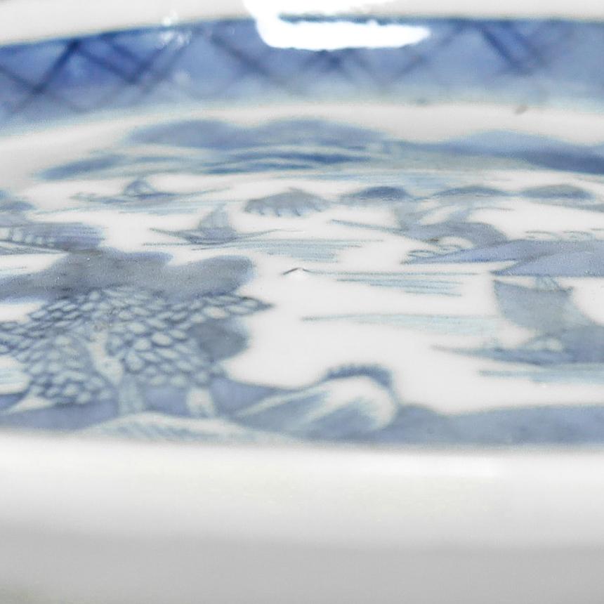 Ancien beurrier couvert en porcelaine de Canton bleu et blanc d'exportation chinoise en vente 9