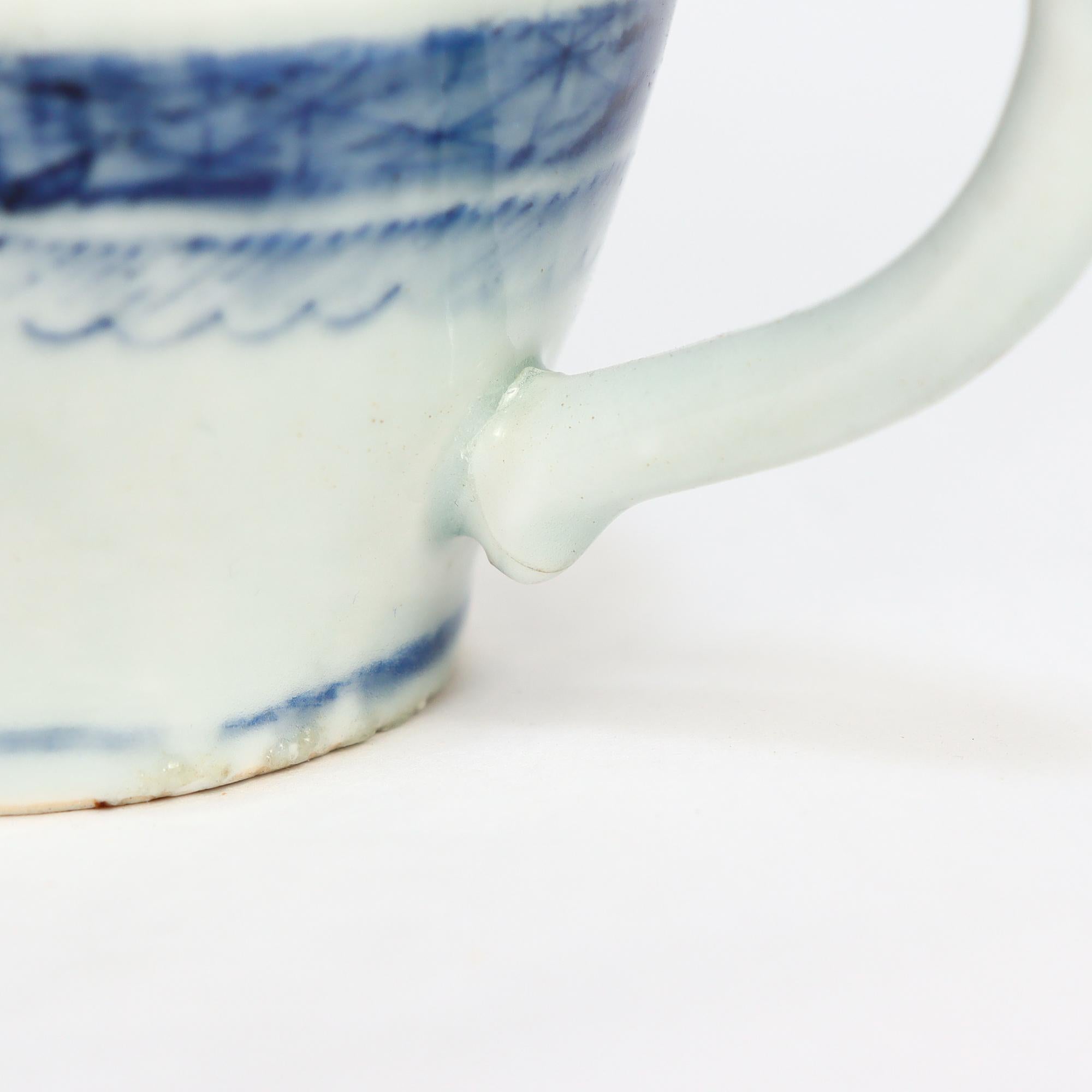 Antique Chinese Export Blue & White Canton Porcelain Gravy or Sauce Boat For Sale 8