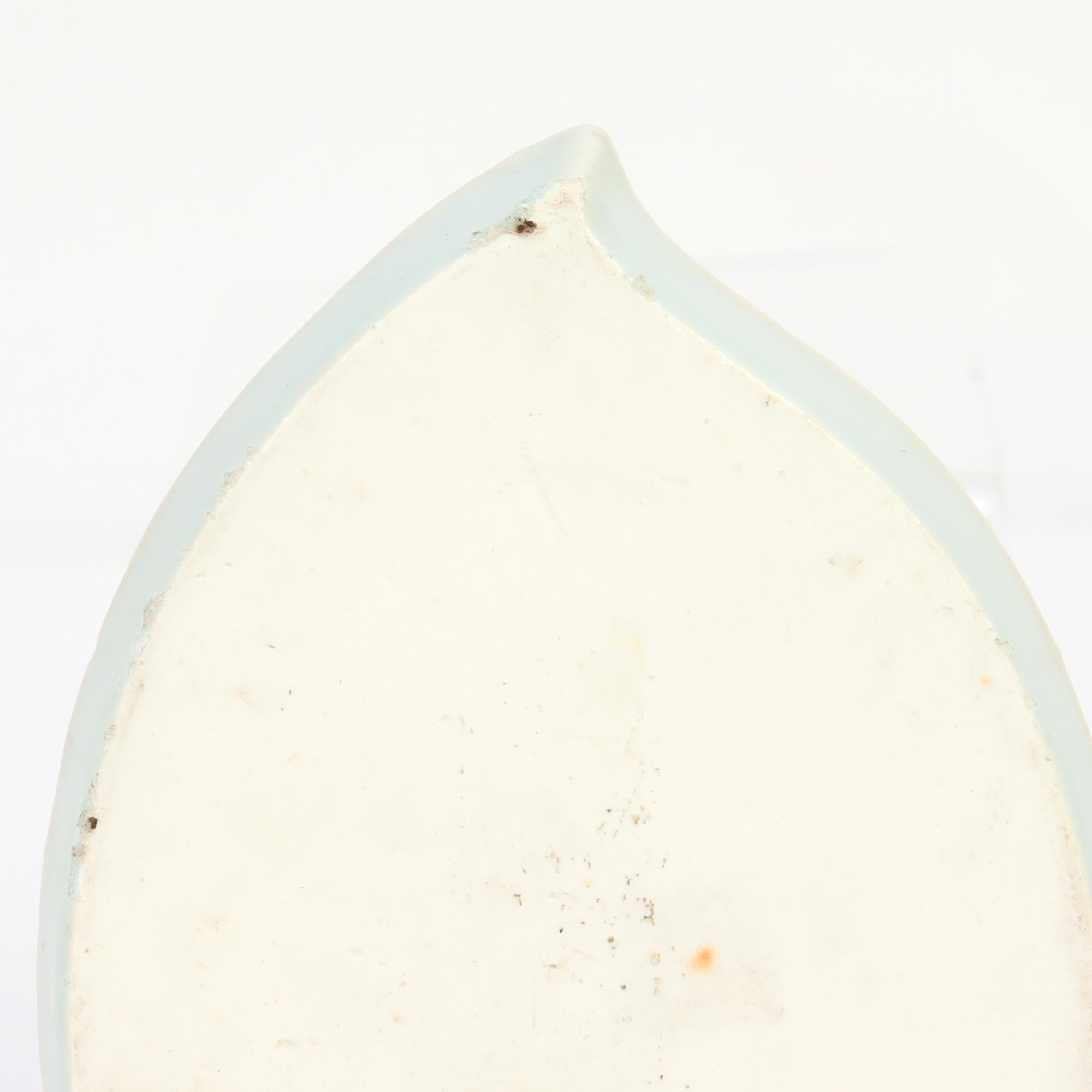 Antike chinesische Export Blau & Weiß Kanton Porzellan Blatt Schale oder Vide Poche im Angebot 6