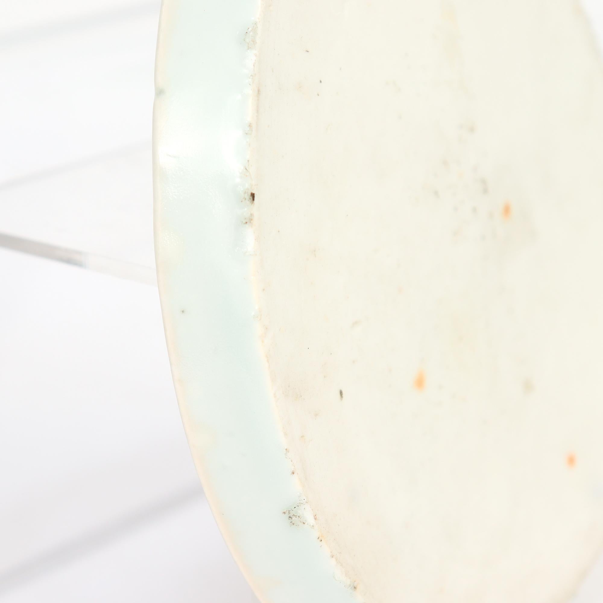 Antike chinesische Export Blau & Weiß Kanton Porzellan Blatt Schale oder Vide Poche im Angebot 7