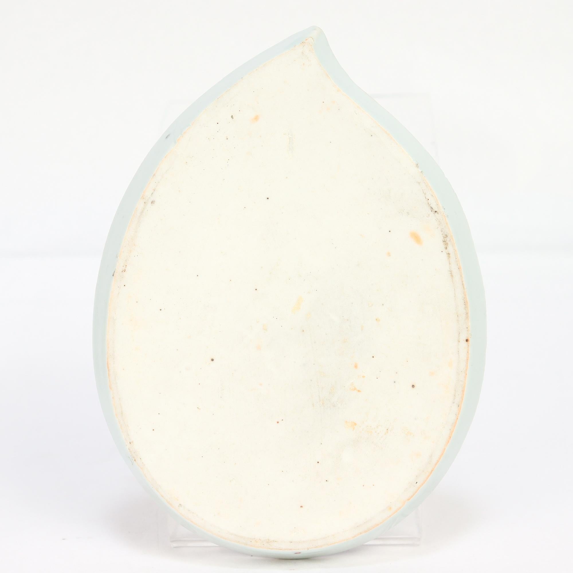 Antike chinesische Export Blau & Weiß Kanton Porzellan Blatt Schale oder Vide Poche (Chinesisch) im Angebot