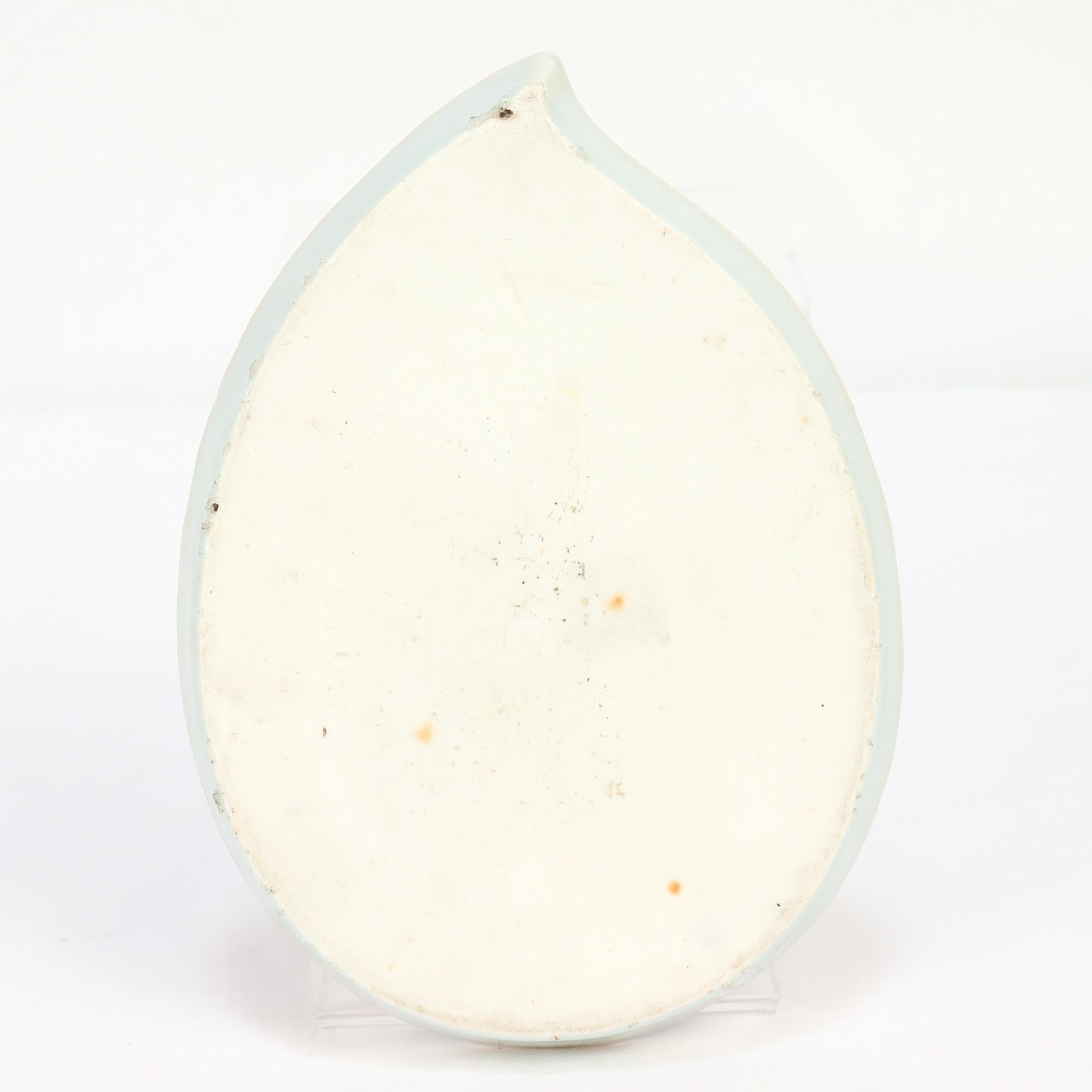 Antike chinesische Export Blau & Weiß Kanton Porzellan Blatt Schale oder Vide Poche (Chinesisch) im Angebot