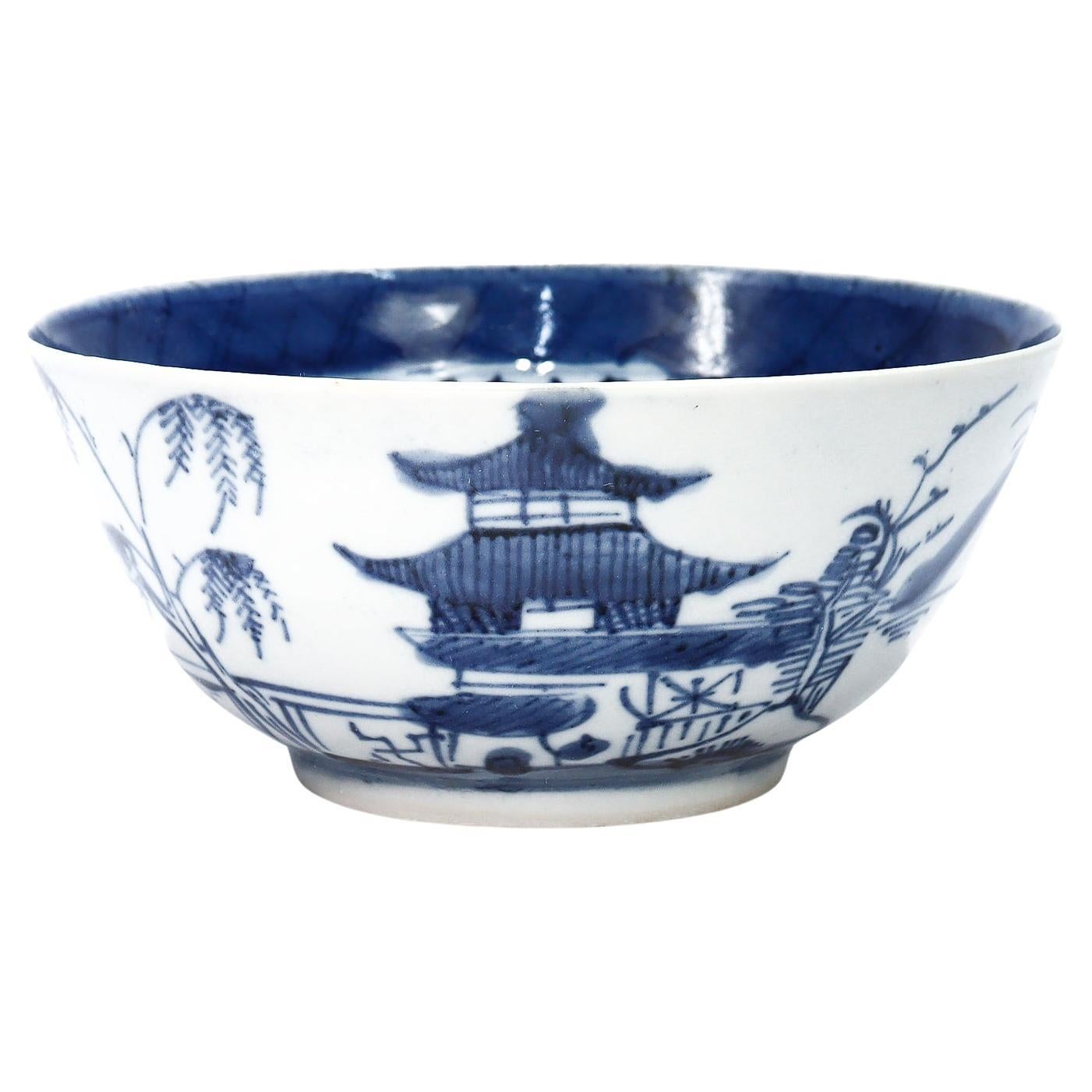 Antique Chinese Export Blue
White Canton Porcelain Small Bowl